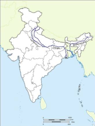 On An Outline Map Of India Mark And Label The Following Rivers A
