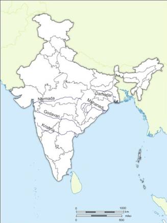 On An Outline Map Of India Mark And Label The Following Rivers 1