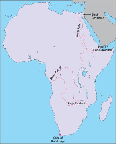 africa map cape of good hope On An Outline Map Of Africa Mark And Label The Following A River africa map cape of good hope