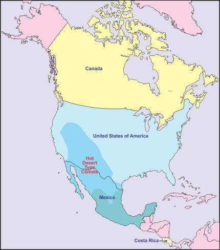 On An Outline Map Of North America Mark And Label The Following A