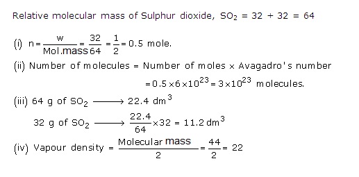 Calculate I Number Of Moles Occupied By 32 G Of Sulphur Dioxide Ii Number Of Molecules Occupied By 32 G Of Sulphur Dioxide Iii Volume Occupied By 32 G Chemistry Topperlearning Com J0kwxt144