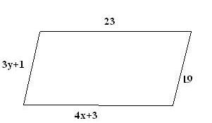 Find X And Y In The Given Parallelogram. - 1ub29hthh