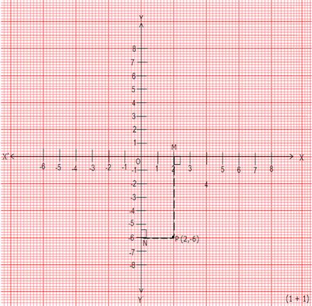 Plot The Point P 2 6 On Graph Paper And From It Draw Pm And Pn As Perpendicular To X Axis And Y Axis Respectively Write The Coordinates Of The Points