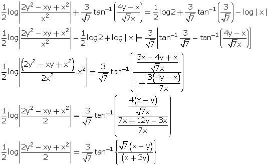 Solve The Following Differential Equation X2 Y2 Dx 2xy Dy 0 Given That Y 1 When X 1 Or Solve The Following Differential Equation If Y 1 When X 1 Mathematics Topperlearning Com 237hoo