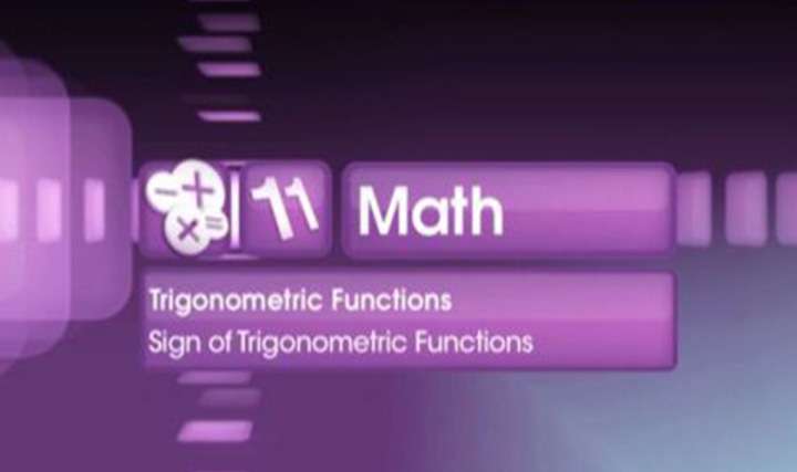 Sign of Trigonometric Functions - 