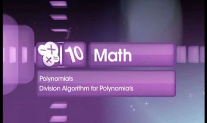 Division Algorithm For Polynomials - 