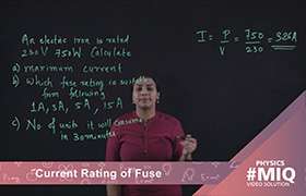 Current rating of fuse 