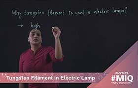 Tungsten filament in electric lamp 