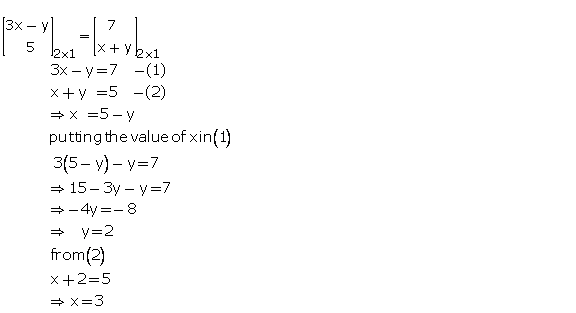 Frank Solutions Icse Class 10 Mathematics Chapter - Matrices