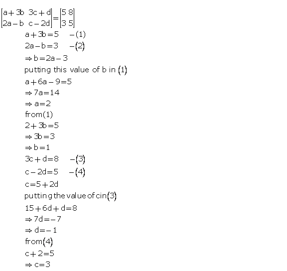 Frank Solutions Icse Class 10 Mathematics Chapter - Matrices