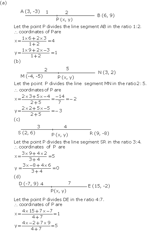 Frank Solutions Icse Class 10 Mathematics Chapter - Distance And Section Formulae