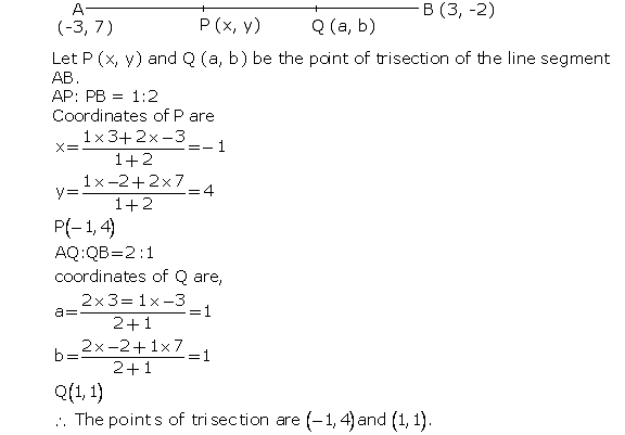 Frank Solutions Icse Class 10 Mathematics Chapter - Distance And Section Formulae