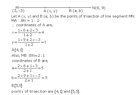 Frank Solutions Icse Class 10 Mathematics Chapter - Distance And Section Formulae