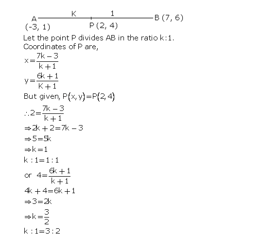 Frank Solutions Icse Class 10 Mathematics Chapter - Distance And Section Formulae