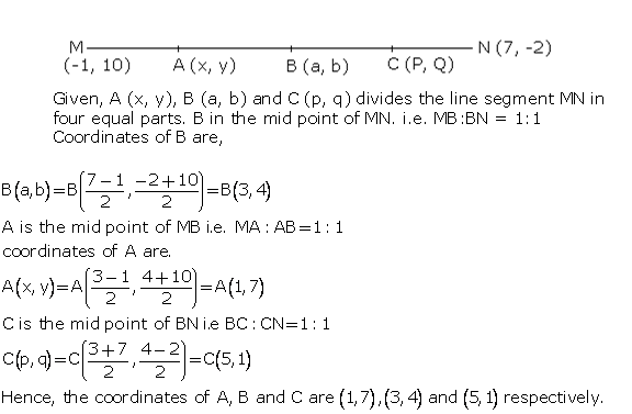 Frank Solutions Icse Class 10 Mathematics Chapter - Distance And Section Formulae