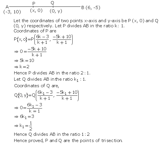 Frank Solutions Icse Class 10 Mathematics Chapter - Distance And Section Formulae