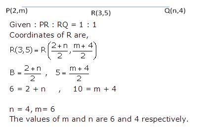 Frank Solutions Icse Class 10 Mathematics Chapter - Distance And Section Formulae
