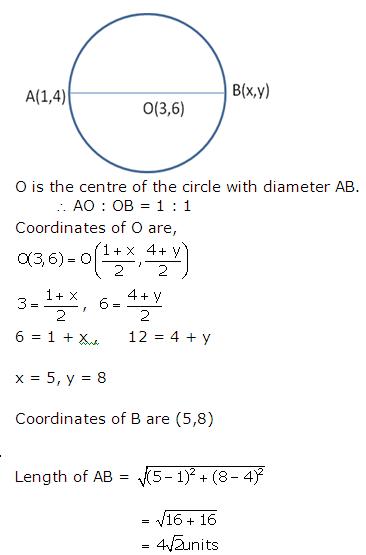 Frank Solutions Icse Class 10 Mathematics Chapter - Distance And Section Formulae