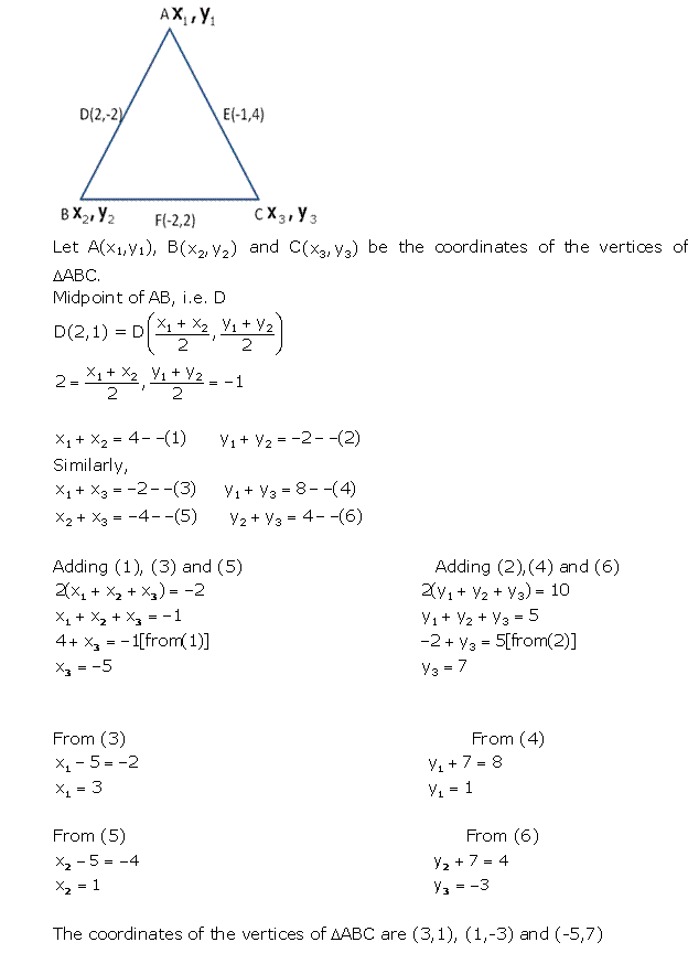 Frank Solutions Icse Class 10 Mathematics Chapter - Distance And Section Formulae