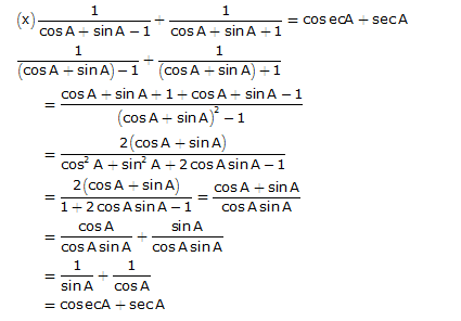 Frank Solutions Icse Class 10 Mathematics Chapter - Trigonometric Identities