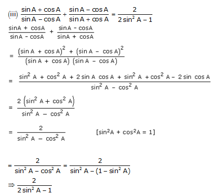 Frank Solutions Icse Class 10 Mathematics Chapter - Trigonometric Identities