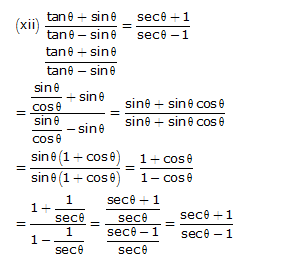 Frank Solutions Icse Class 10 Mathematics Chapter - Trigonometric Identities