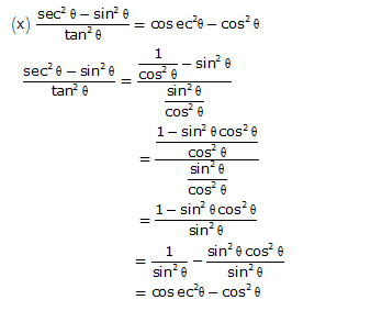 Frank Solutions Icse Class 10 Mathematics Chapter - Trigonometric Identities