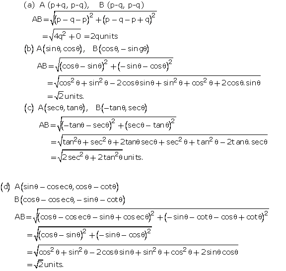 Frank Solutions Icse Class 10 Mathematics Chapter - Distance And Section Formulae