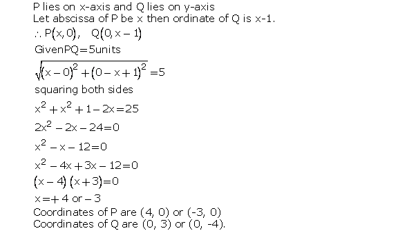 Frank Solutions Icse Class 10 Mathematics Chapter - Distance And Section Formulae