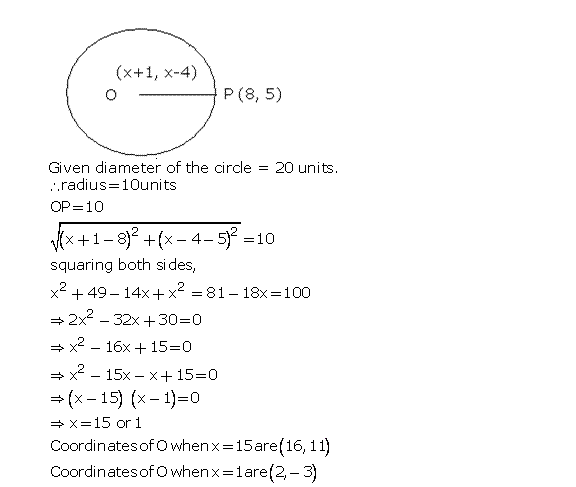 Frank Solutions Icse Class 10 Mathematics Chapter - Distance And Section Formulae