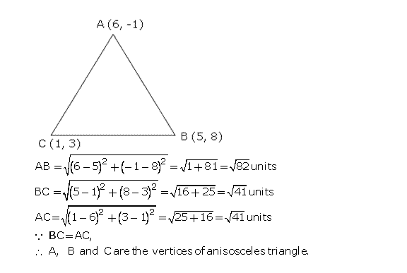 Frank Solutions Icse Class 10 Mathematics Chapter - Distance And Section Formulae