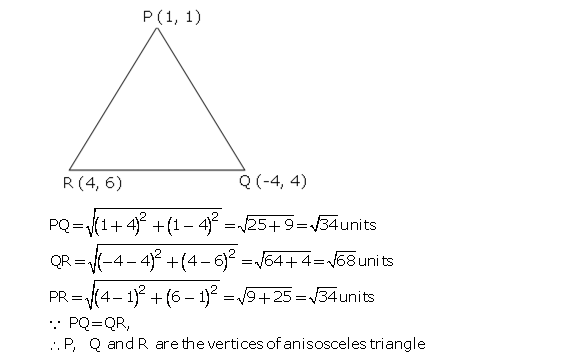 Frank Solutions Icse Class 10 Mathematics Chapter - Distance And Section Formulae