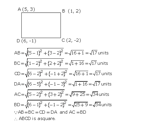 Frank Solutions Icse Class 10 Mathematics Chapter - Distance And Section Formulae