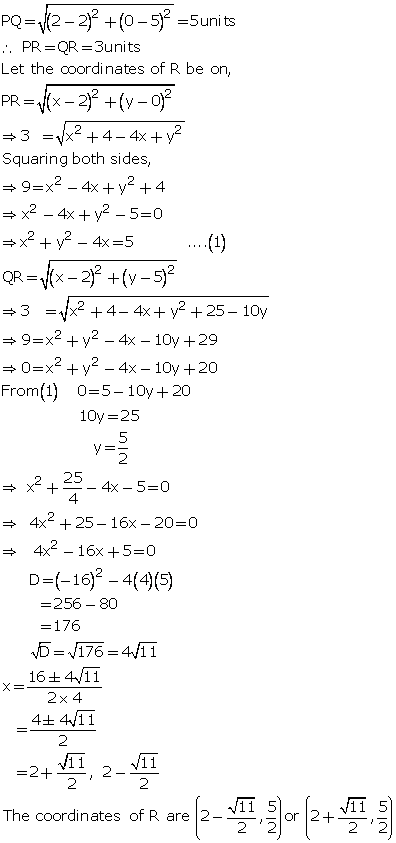 Frank Solutions Icse Class 10 Mathematics Chapter - Distance And Section Formulae