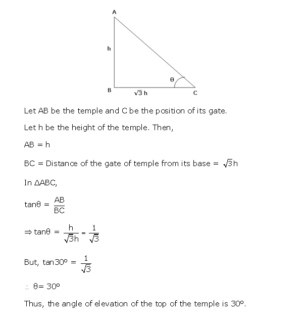 Frank Solutions Icse Class 10 Mathematics Chapter - Heights And Distances