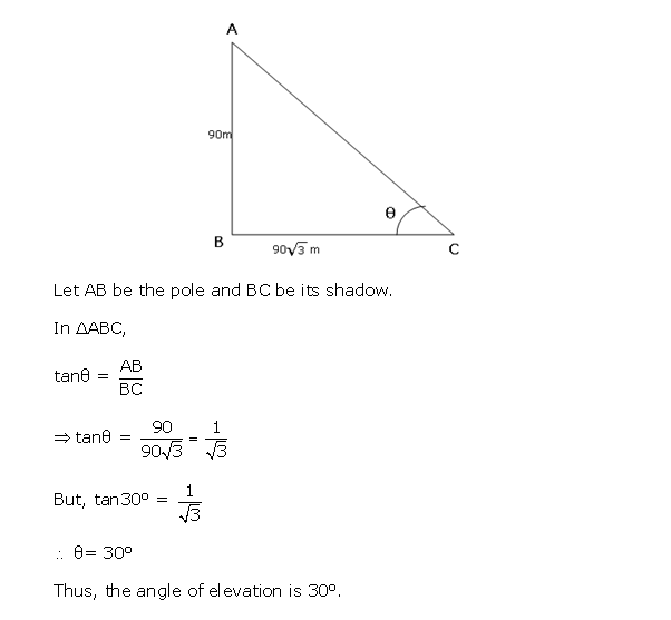 Frank Solutions Icse Class 10 Mathematics Chapter - Heights And Distances