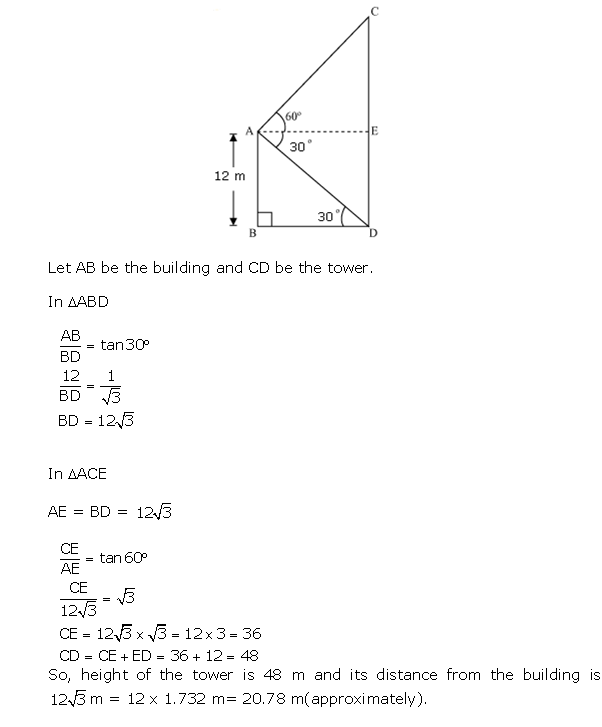 Frank Solutions Icse Class 10 Mathematics Chapter - Heights And Distances