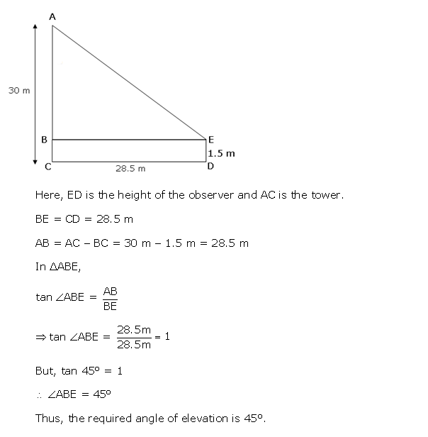 Frank Solutions Icse Class 10 Mathematics Chapter - Heights And Distances