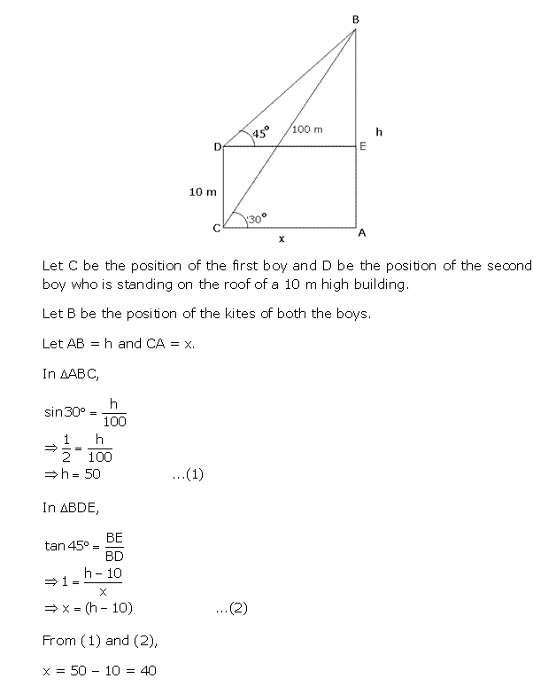 Frank Solutions Icse Class 10 Mathematics Chapter - Heights And Distances