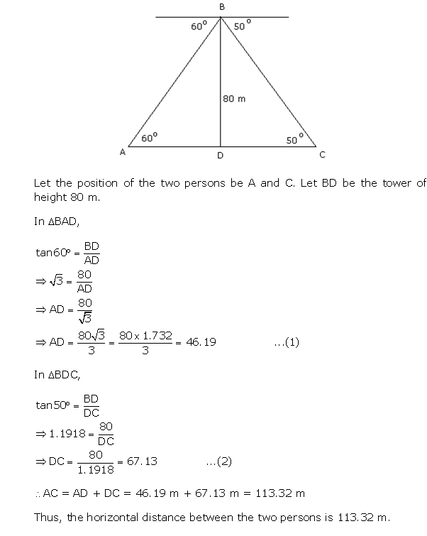 Frank Solutions Icse Class 10 Mathematics Chapter - Heights And Distances