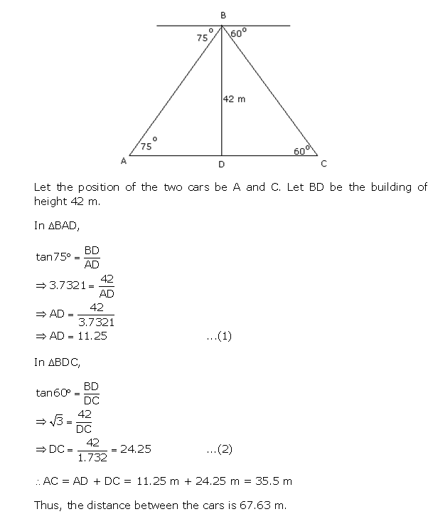 Frank Solutions Icse Class 10 Mathematics Chapter - Heights And Distances