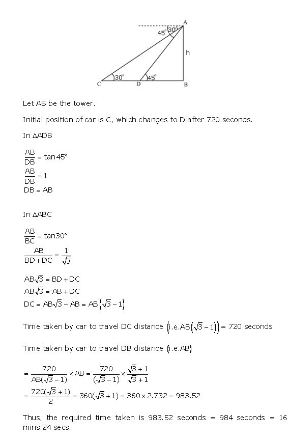 Frank Solutions Icse Class 10 Mathematics Chapter - Heights And Distances