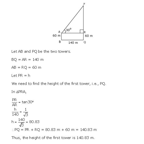 Frank Solutions Icse Class 10 Mathematics Chapter - Heights And Distances