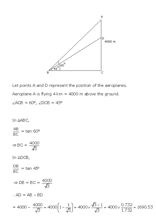 Frank Solutions Icse Class 10 Mathematics Chapter - Heights And Distances