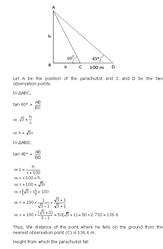 Frank Solutions Icse Class 10 Mathematics Chapter - Heights And Distances