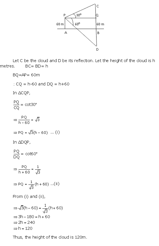 Frank Solutions Icse Class 10 Mathematics Chapter - Heights And Distances