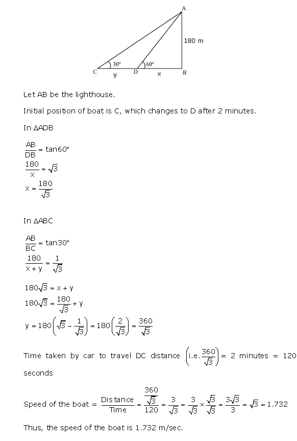 Frank Solutions Icse Class 10 Mathematics Chapter - Heights And Distances