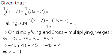 Frank Solutions Icse Class 9 Mathematics Chapter - Linear Equations