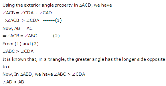 Frank Solutions Icse Class 9 Mathematics Chapter - Inequalities In Triangles