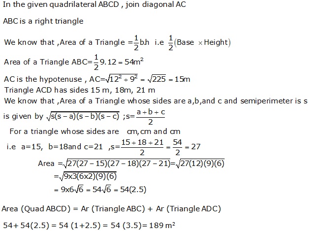 Frank Solutions Icse Class 9 Mathematics Chapter - Perimeter And Area